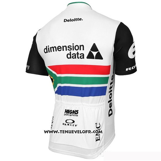 2019 Maillot Ciclismo Dimension Data Champion Afrique Du Sud Manches Courtes et Cuissard